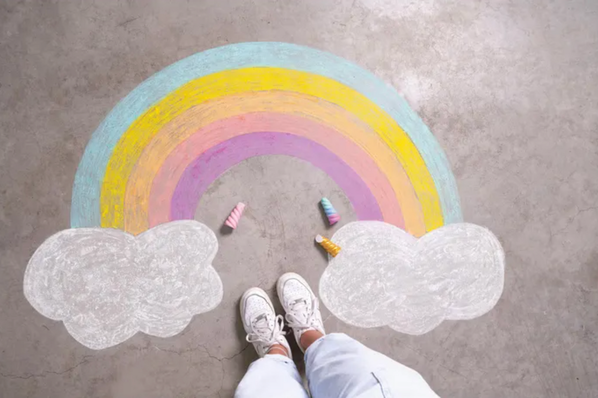Folia Eenhoornkrijt 5 Stuks – Regenboogkleuren, Hoorndesign, Afwasbaar