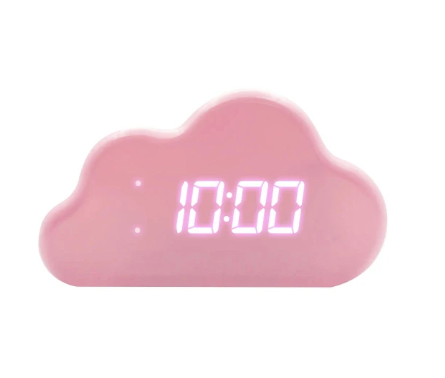 Digitale wekker met thermometer pink