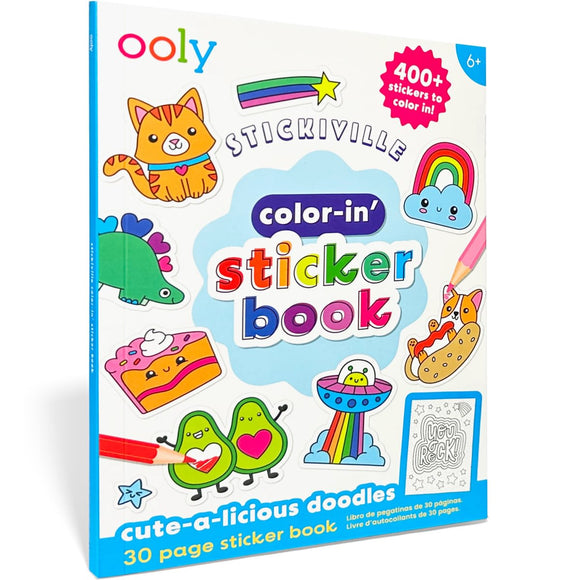 Color-in' Sticker Book - Cute-A-Licious Doodles