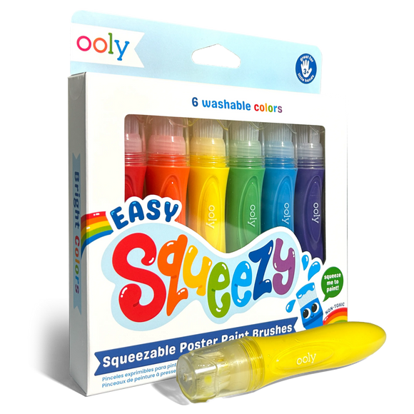 Easy Squeezy Poster Paint Brushes - Set 6 kleuren