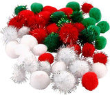 Pompons Rood Groen Wit