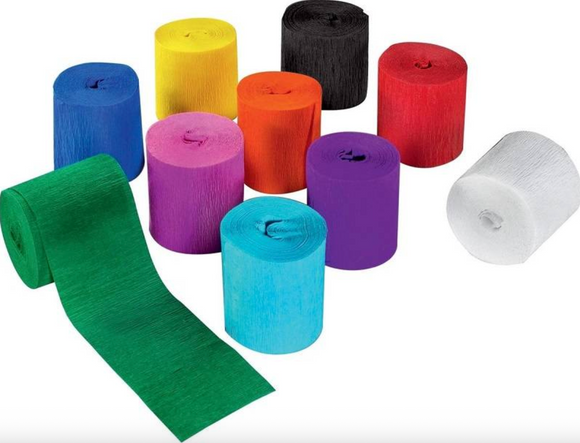 Crêpe papier band 10 kleuren
