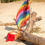 Speeldoek Groot 95 cm - Regenboog waves