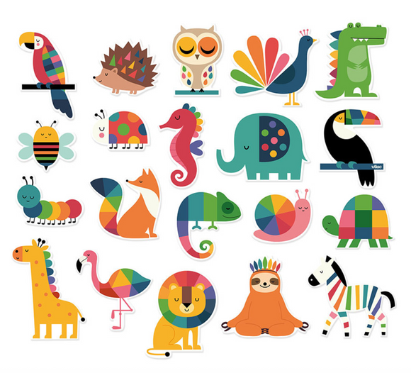 Magneten Kleurrijke Dieren - Vilac