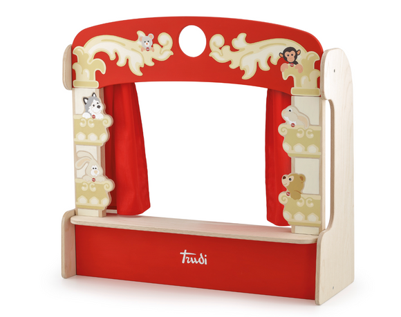 Houten tafel poppenkast