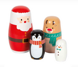 Houten poppen kerstmis