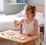 Houten edelsteen domino