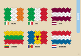 Learn to build Flags of the world 700 stuks - Plus Plus