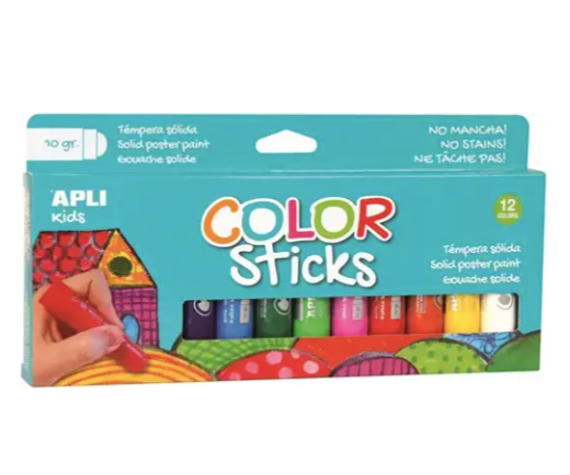 Verfsticks 12 kleuren - APLI