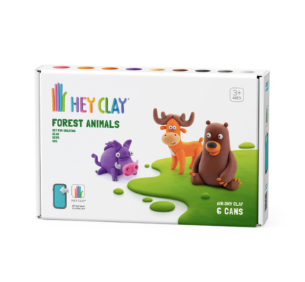 Bosdieren set 6 kleuren - Hey Clay