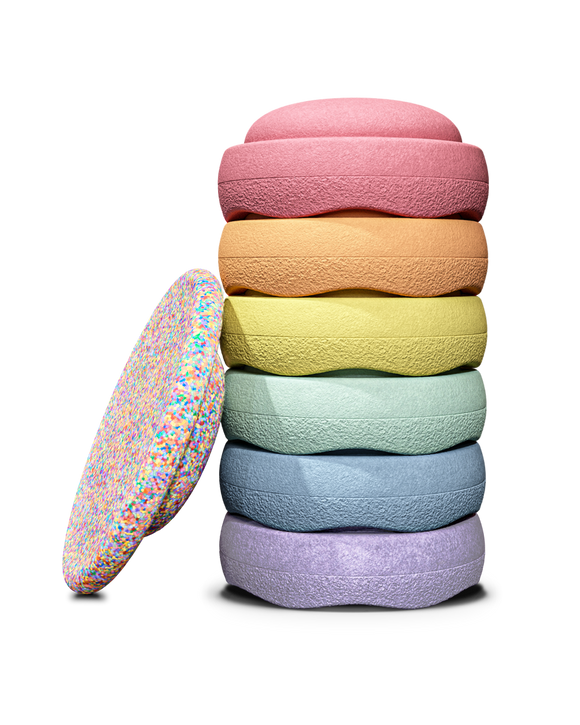 Rainbow Pastel + Balance Board Super Confetti - Stapelstein