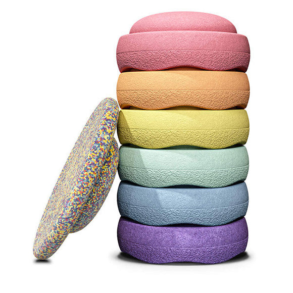 Rainbow pastel basic + confetti balanceerbord - Stapelstein